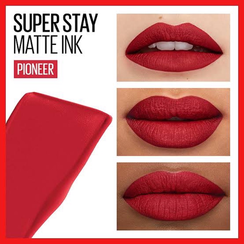 Maybelline Superstay Matte Ink 20 Pioneer - Liquid Long Lasting Waterproof Matte Lipstick Lipcream Make Up Transferproof Tahan 16 Jam