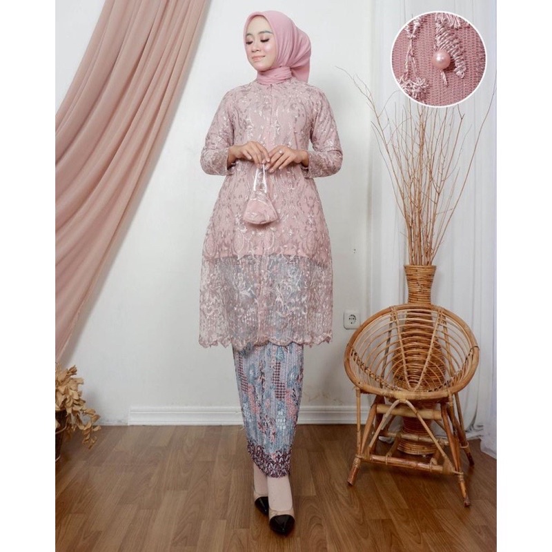 Set Kebaya Tunik Busui Set Kebaya Model Tunik Kebaya Wisuda Kebaya Modern Baju Pesta By Santiank_Kebaya