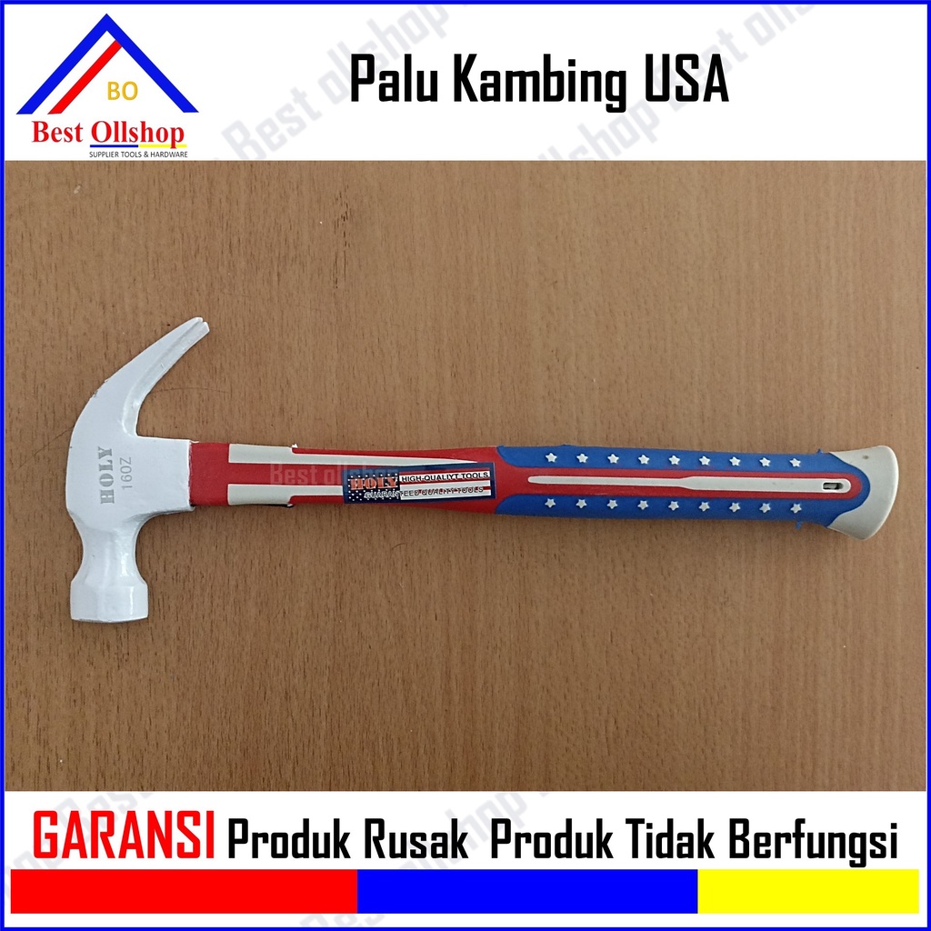 Palu Kambing Gagang Fiber / Claw Hammer Palu Martil Cabut Cukil Cukit Paku 16 Oz USA