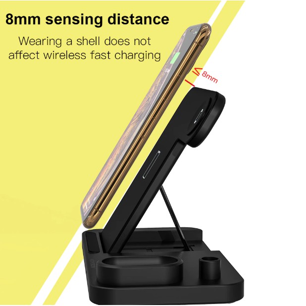 Keysion Charging Wireless 4 In 1 Untuk iPhone Apple Watch Airpods dan Android Samsung Xiaomi Huawei