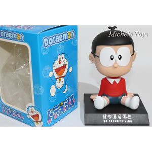 Dijual Figure Nobita  Boneka Pajangan Mobil Nobita Doraemon Versi Baju Merah Murah