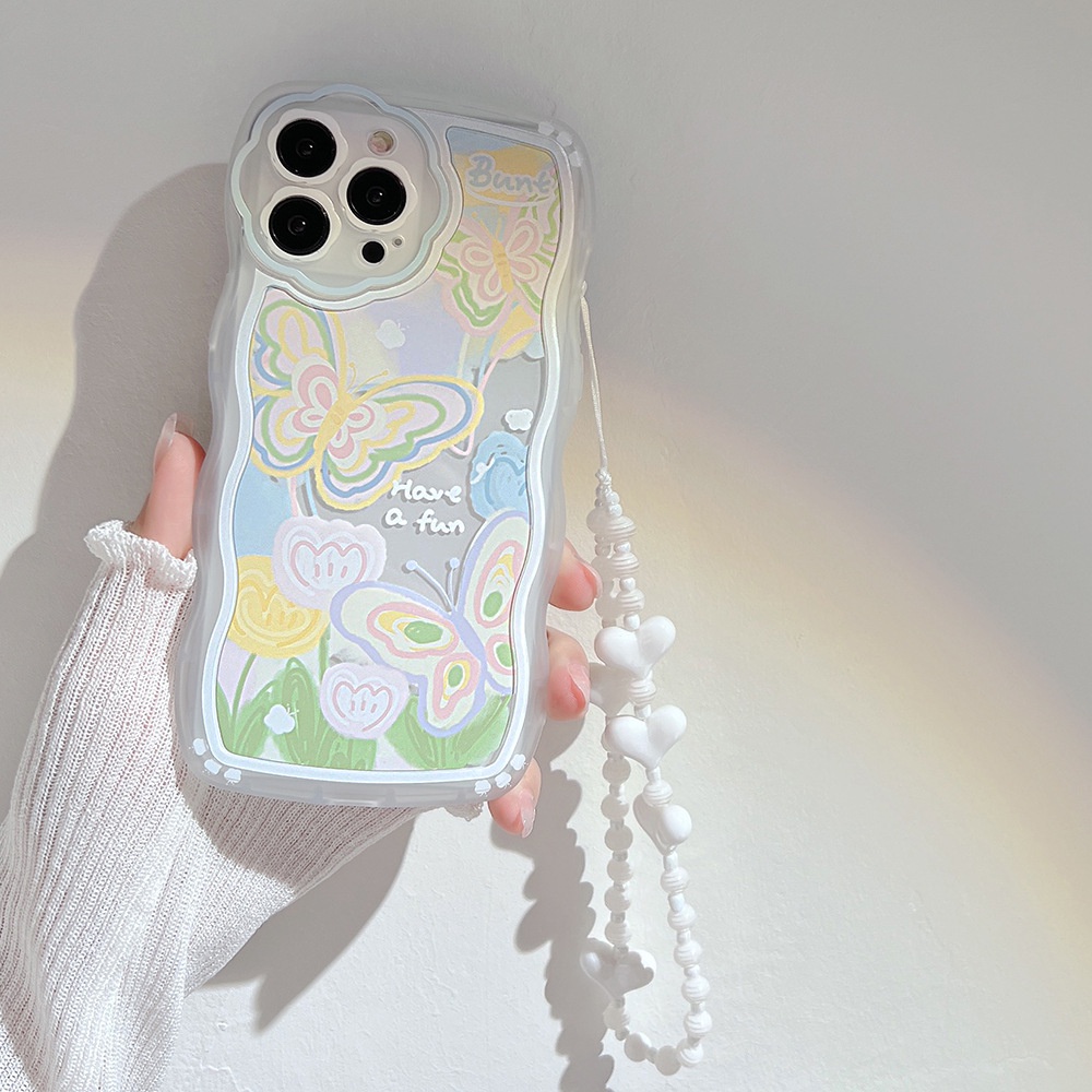 Case Pelindung Transparan Motif Bunga Kupu-Kupu Untuk Iphone 14 11 8 7 Plus SE2 XS XR 12 13 PRO MAX