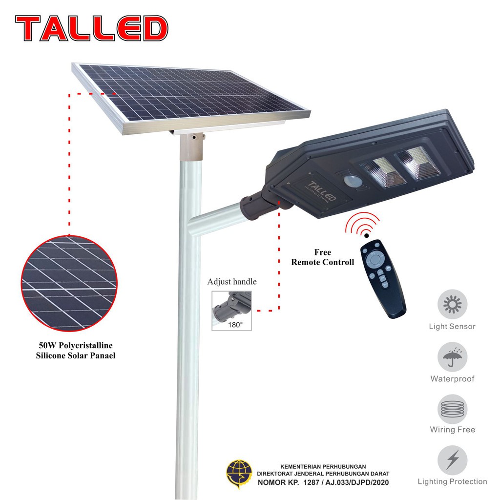 LAMPU JALAN PJU SOLAR CELL TENAGA SURYA TALLED 200W LED BY Samsung
