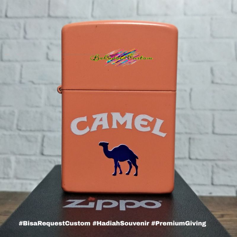 KOREK API ZIPPO ORANGE MATTE CUSTOM CAMEL UV PRINT PREMIUM QUALITY