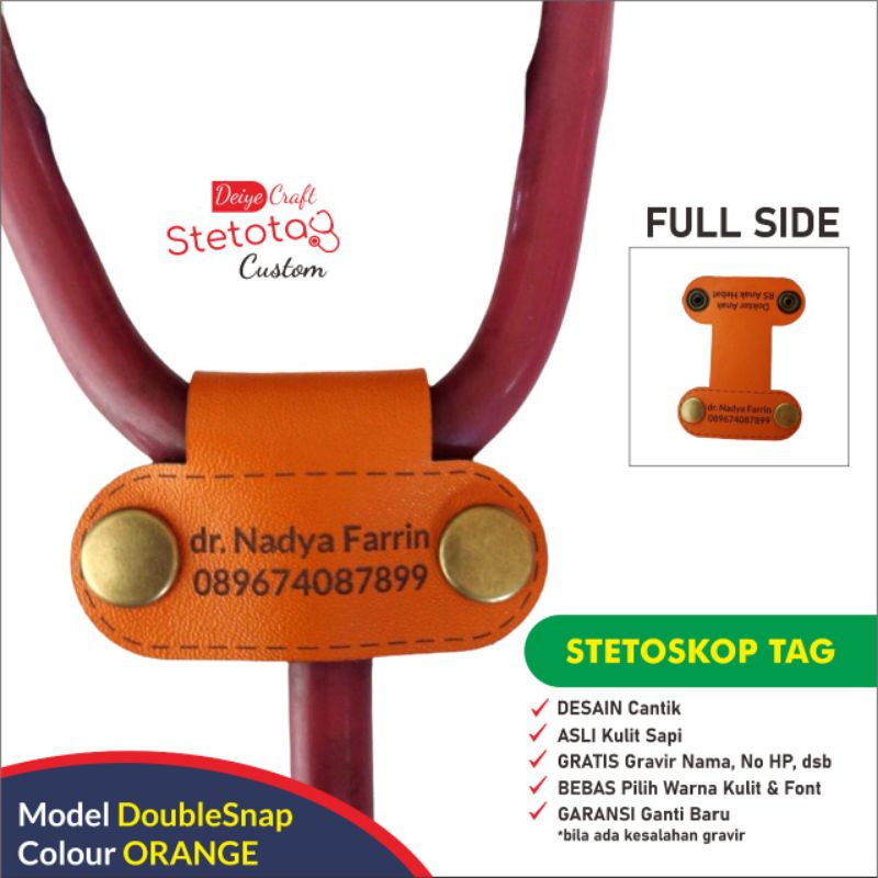 

STETOSKOP NAMETAG Gratis gravir Nama sebagai Pelindung Anti Tertukar Anti Hilang (Model DoubleSnap)