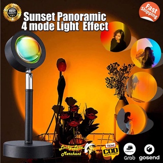 Lampu Sunset Panoramic Rainbow 4 Mode Projector Light Ring light Tiktok Vlog Youtube