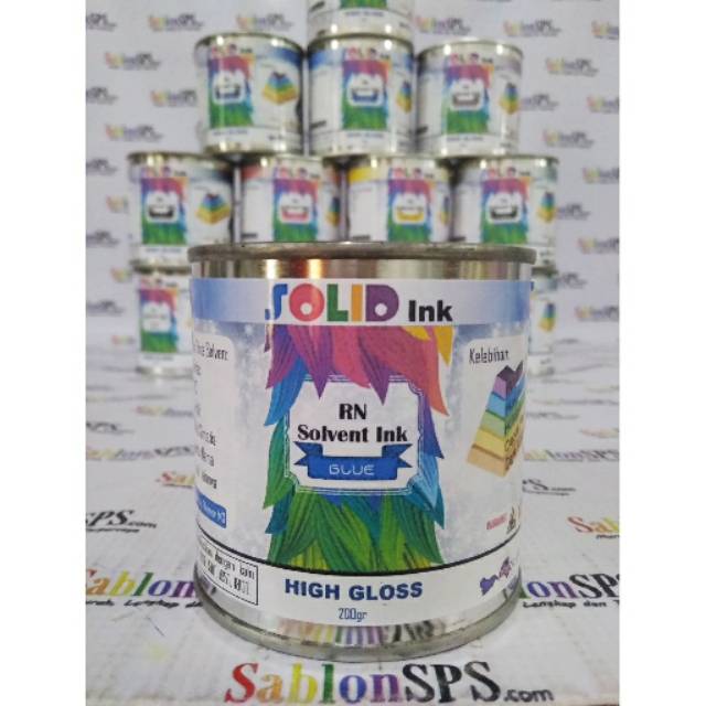 Tinta Sablon PVC Solvent Based 200 gr Biru Blue Kertas/ Vinyl/ Akrilik/ Kulit Sintetis