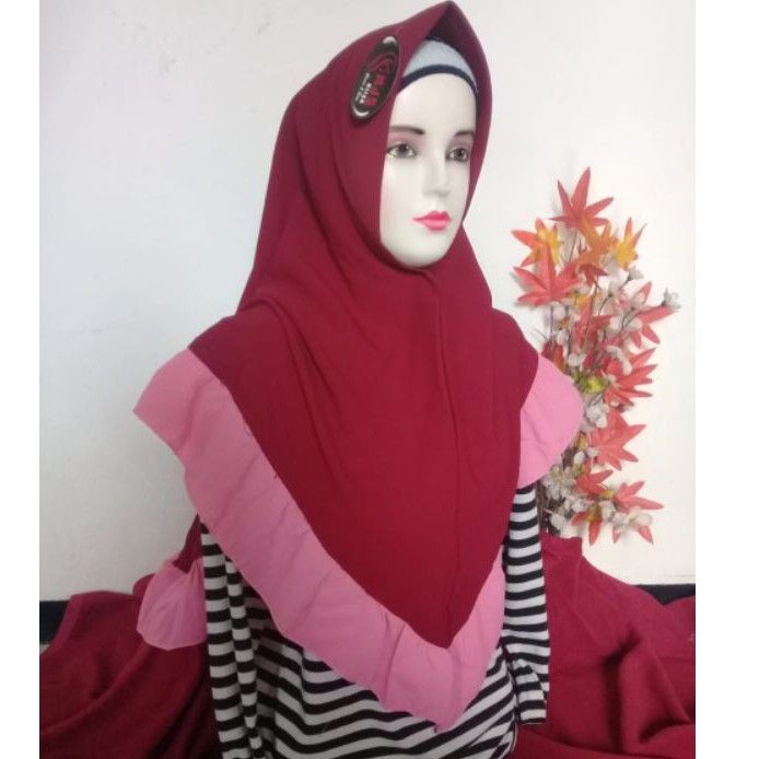 COD Hijab/Jilbab Dewasa CAmpur instan bahan diamond/bubble crepe/wolfiz | promo termurah | oshin gro