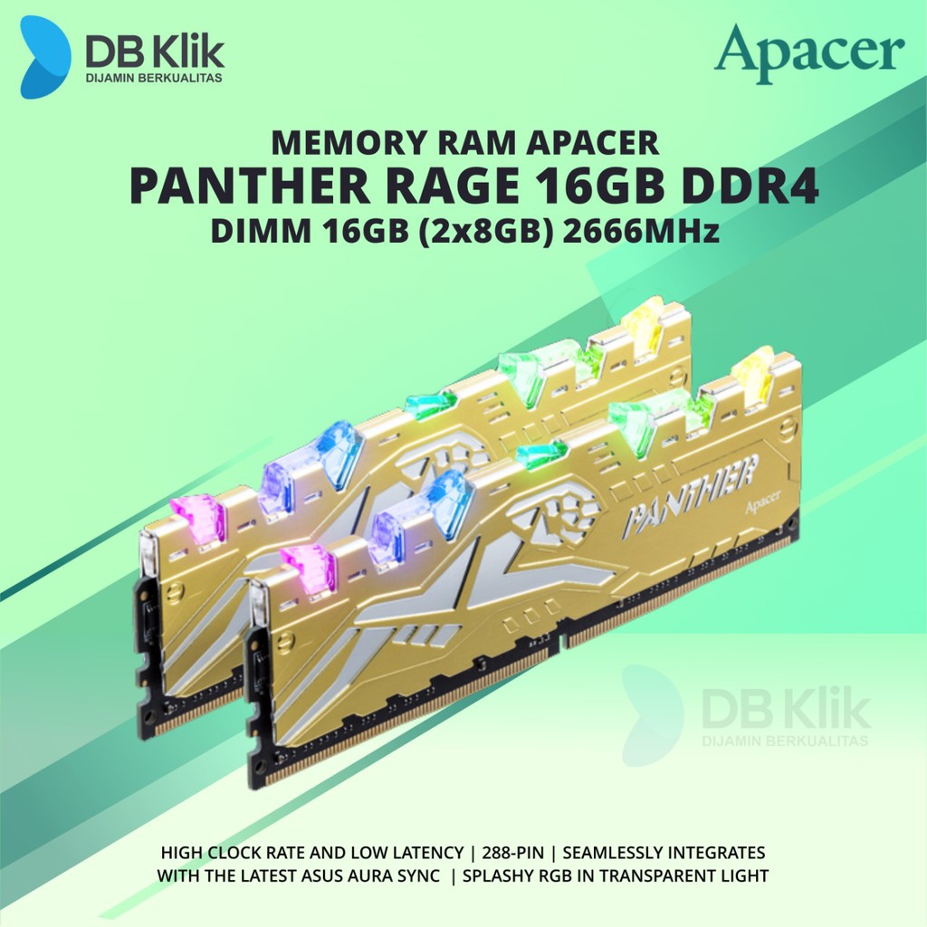 Memory RAM APACER PANTHER RAGE RGB DDR4 DIMM 16GB (2x8GB) 2666MHz