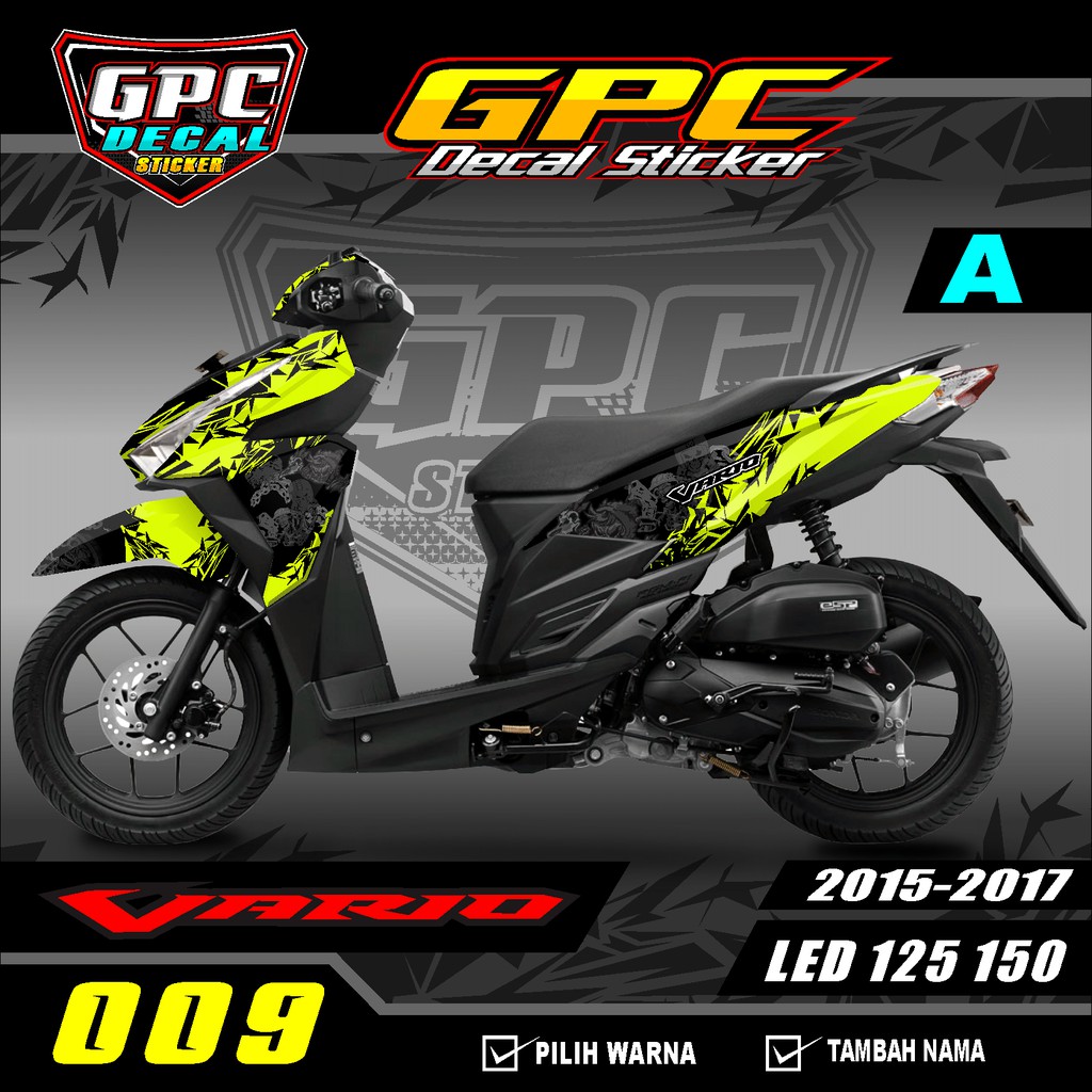 Decal Sticker Honda Vario 125 150 Led Fullbody 009 - 2015/2017 Desain Bercak GPC