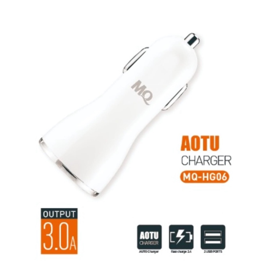 MQ Car Charger Colokan Mobil - 2 Port USB 3.0A - Garansi Resmi 1 Tahun