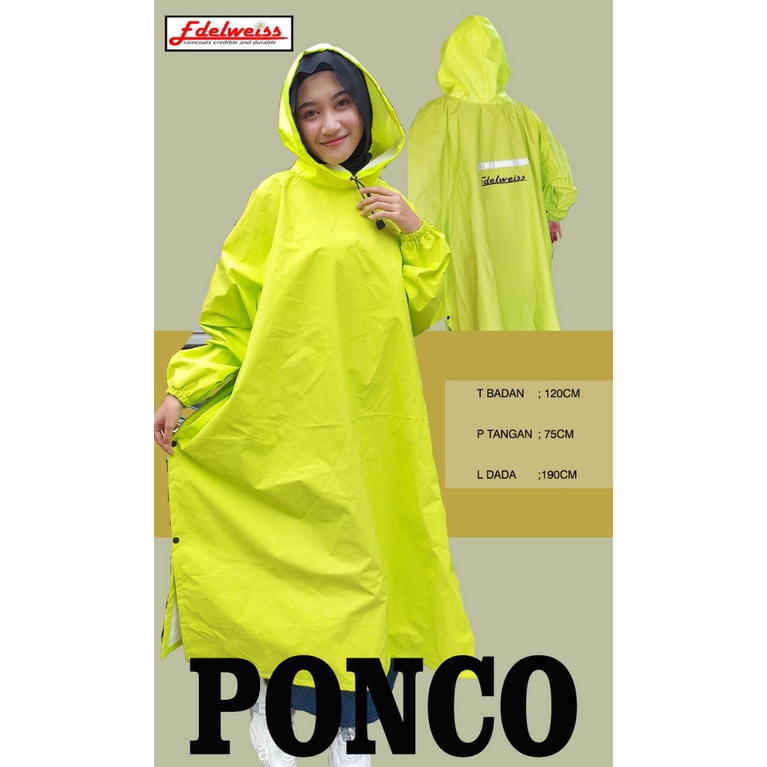 Jas Hujan Edelweiss Ponco Poncho Kalong Kelelawar Batman Lengan Kualitas Premium