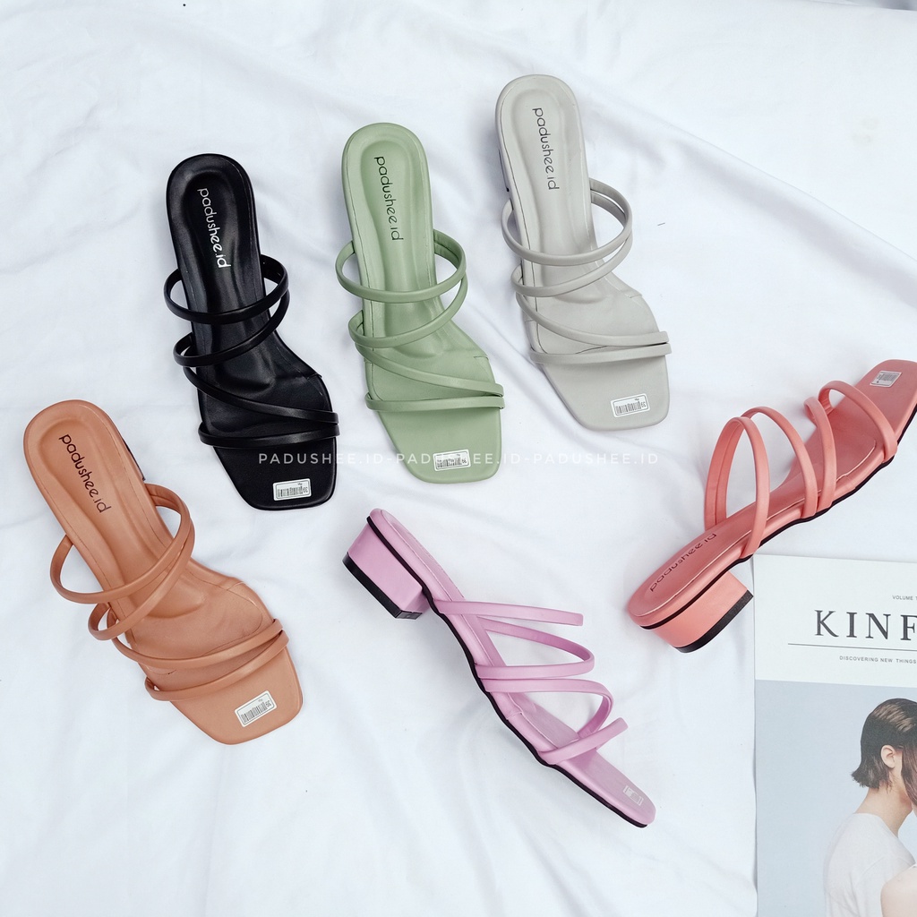 Padushee.id - sendal wanita || CLARISA || heels 3 cm / hak tahu wanita