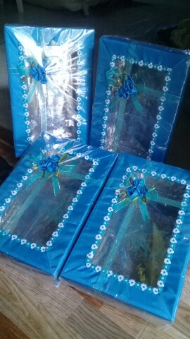 Kotak Hantaran Plus Tutup Bahan Satin Uk M