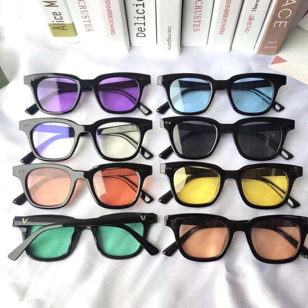 Kacamata Hitam Korea Fashion Small Candy Color Wanita Pria Sunglasses Fashion Color Square Kacamata Anti UV400 Wanita / Pria - AG2