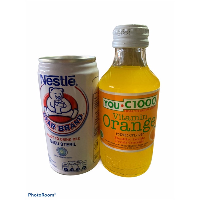 

Paket Minuman Sehat (1 Bear Brand + 1 You C 1000 lemon/orange)