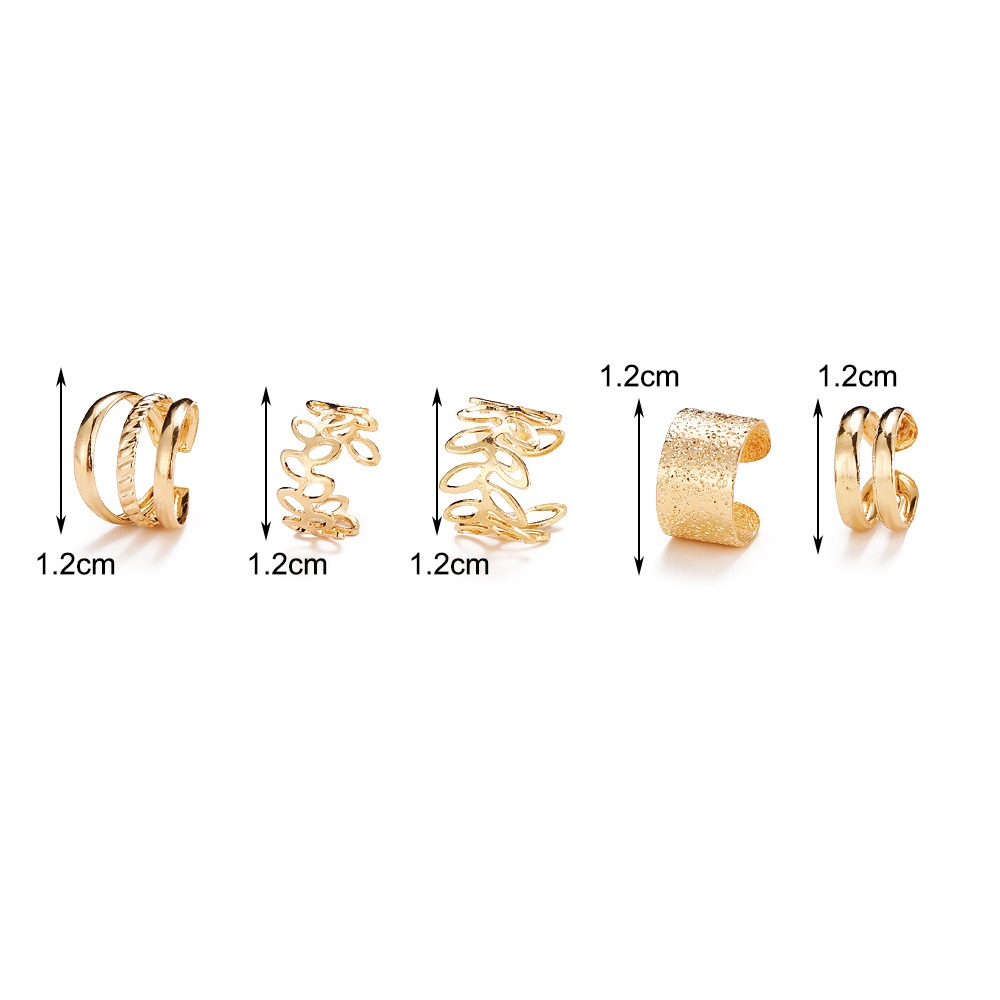 5 Pasang / Set Anting Tusuk Desain Geometri Hias Berlian Imitasi Gaya Elegan Untuk Wanita