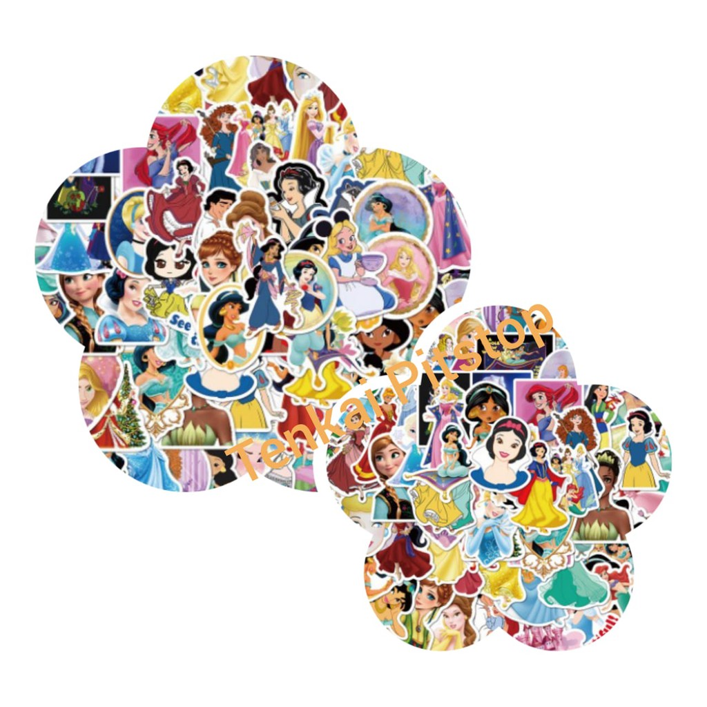 

Stiker Disney Princess cinderella,snow white,belle,dll isi 10 pcs RANDOM