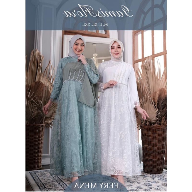 Realpict gamis lebaran terbaruu//gamis pesta terlaris//gamis flora//gamiis tulle mewah