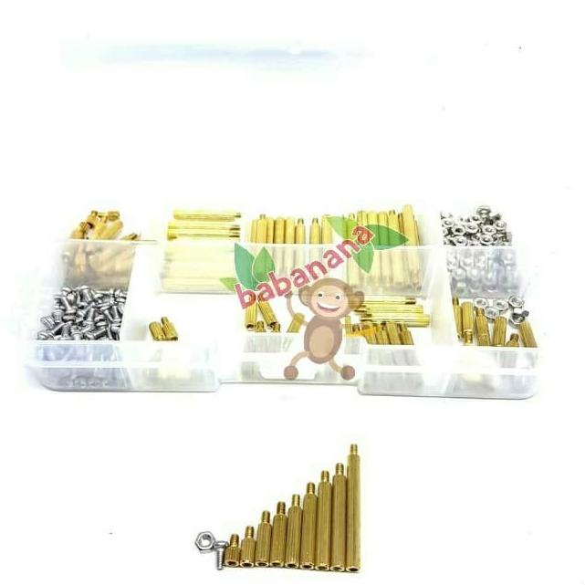 Baut Mur Pengencang 270Pcs M2 Brass Standoff Spacer Nut Screw