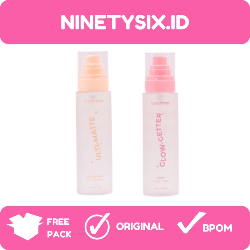 LUXCRIME Glow-Getter Dewy Setting Spray / Ulti-Matte Oil Control Setting Spray (150ml)