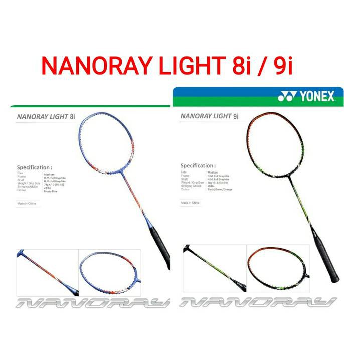 Original Yonex Nanoray Light 8I Or 9I Raket Badminton
