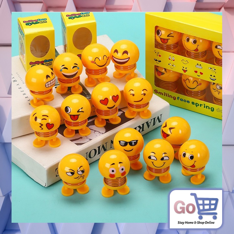 Go - B516 Boneka Emoticon (BOLA LAMPU JUAL PISAH) / Emoji Goyang / Emoji doll LED Shaking Head