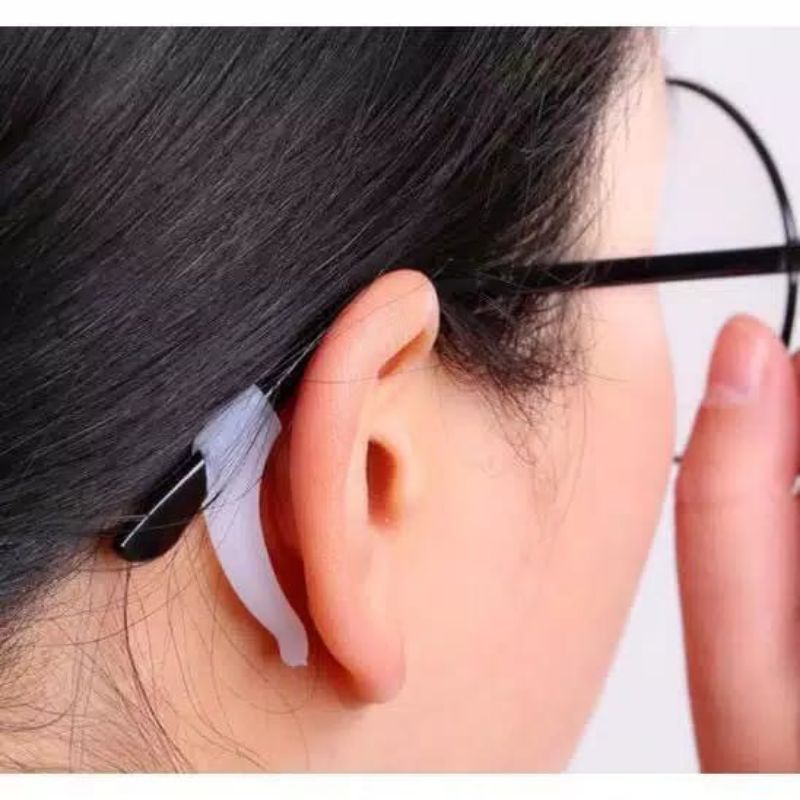 pengait kacamata silicon - earhook silicone anti slip pengait kaca mata sport kantor