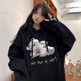 WHE KILLOM BEAR HOODIE WANITA KOREA STYLE FASHION SIZE M - XXL  -  HOODIE LUCU PREMIUM