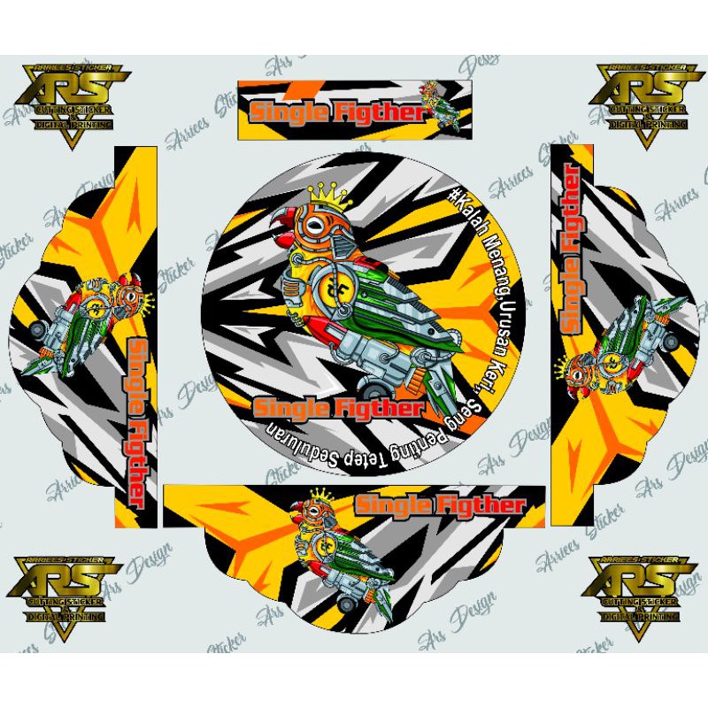 Sticker Tebok Lovebird - decal sangkar custom