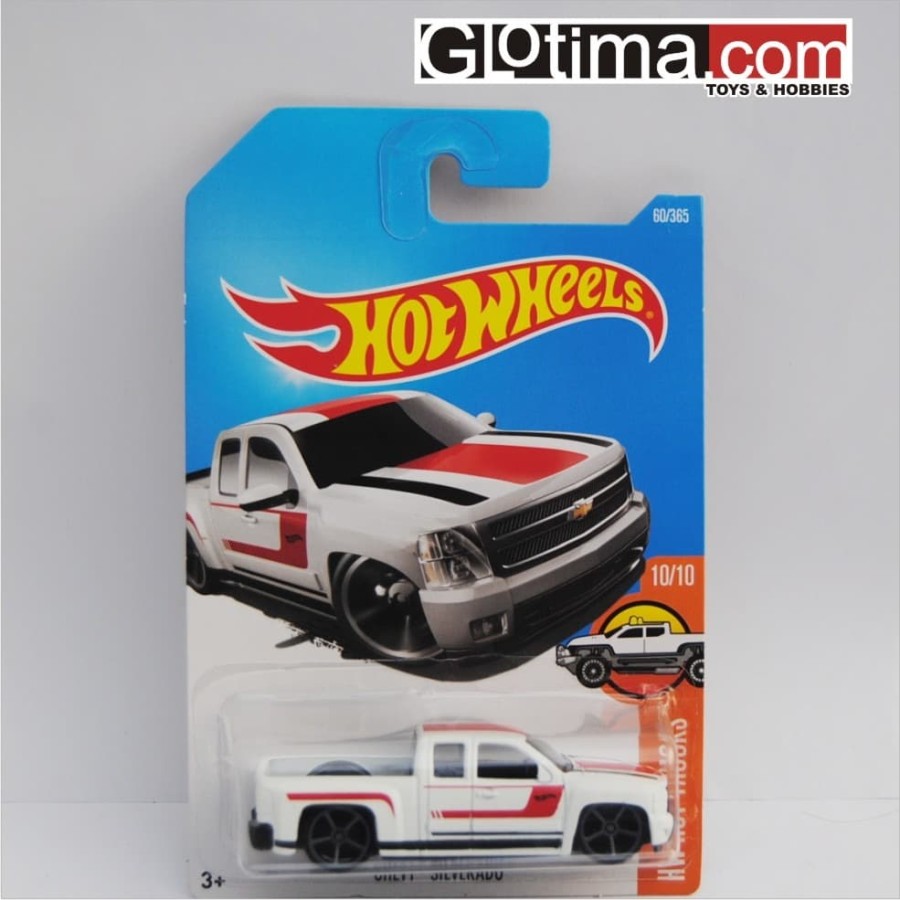 Promo Hotwheels Chevy Silverado 07 Hot Trucks White Diecast Hot Wheels