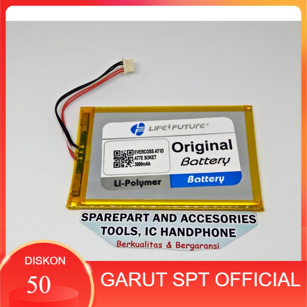 BATERAI TAB EVERCOSS AT1D / AT7E SONGKET DOUBLE POWER 3800 MAH