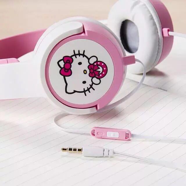 HEADPHONE  KARAKTER /HEADSET MOTIF Hello Kitty AY-9 + Mic Bando Lucu TERMURAH