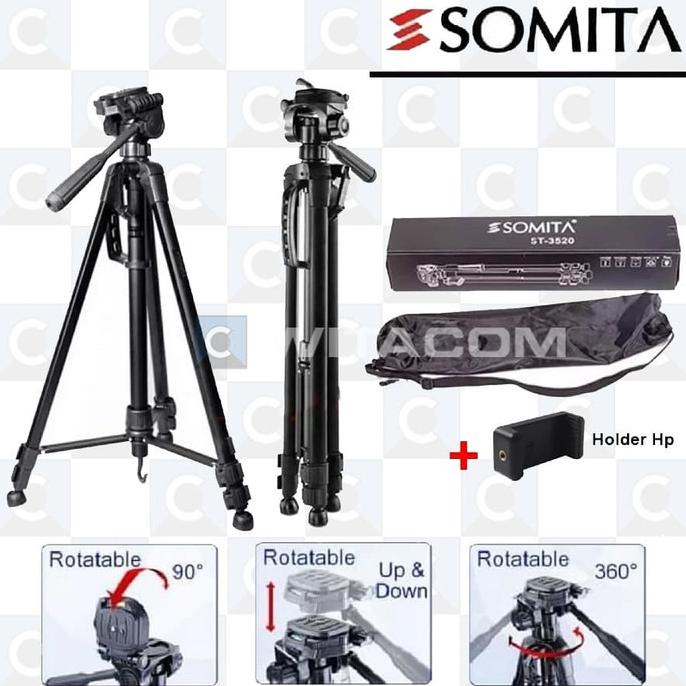 Bergaransi Somita St-3520 St3520 Tripod Kamera Dslr Mirrorless + Holder Hp Sale