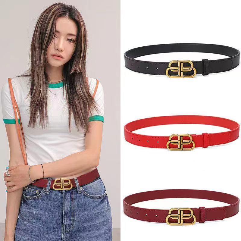 BGS-114 Sabuk Wanita Fashion Kulit Sapi Asli, Klasik Gaya Ikat Pinggang Wanita Kulit Import Belt