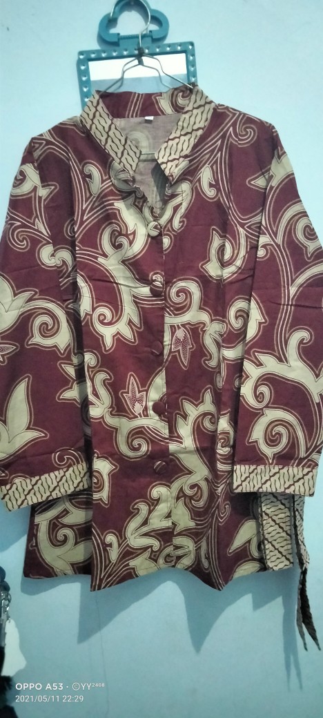 Asifa Batik Hrb026 Kenongo Kemeja Tosca Pendek Pekalongan Padi M L Xl Soagn Tulis Halus Kemeja Batik