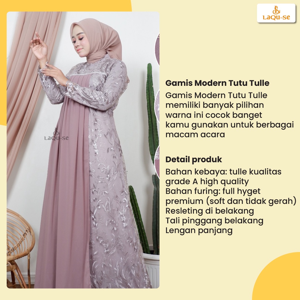 Gamis Tutu Tulle Long Dress Pesta Wanita Terbaru  By Laquse_Kebaya2