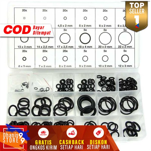 Karet Rubber O Ring Seal Tightening 225 PCS Set Karet Spare Part Ruber Sparepart Murah