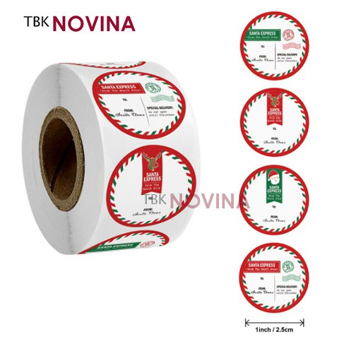 [KODE CHRISTMAS ] Stiker Natal / stiker christmas Label Segel  2.5cm (10 pcs)