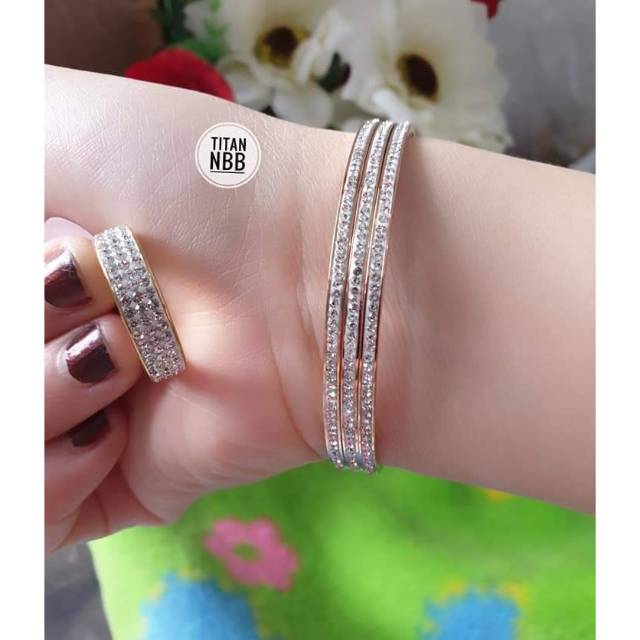 SET GELANG TITANIUM DAN CINCIN
