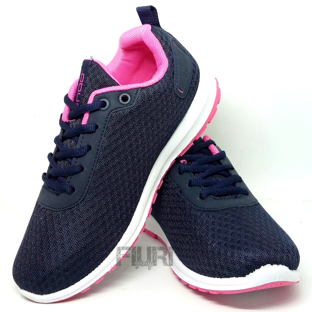 FIURI - Ando Original - ZORA 37-40 Navy Pink - Sepatu Kets Wanita - Sepatu Sneakers Wanita - Sepatu Olahraga Sport Wanita - Sepatu Casual - Sepatu Jogging Lari Fitness Gym Senam Wanita - Sepatu Anak Perempuan Cewek - Sepatu Sekolah Bertali SD SMP SMA