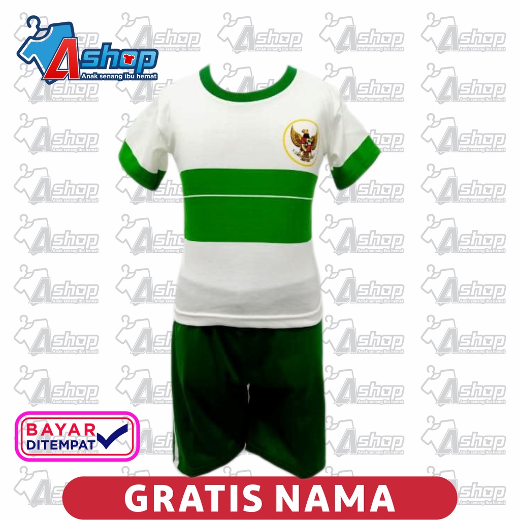 Baju Anak Setelan  Timnas INDONESIA warna putih