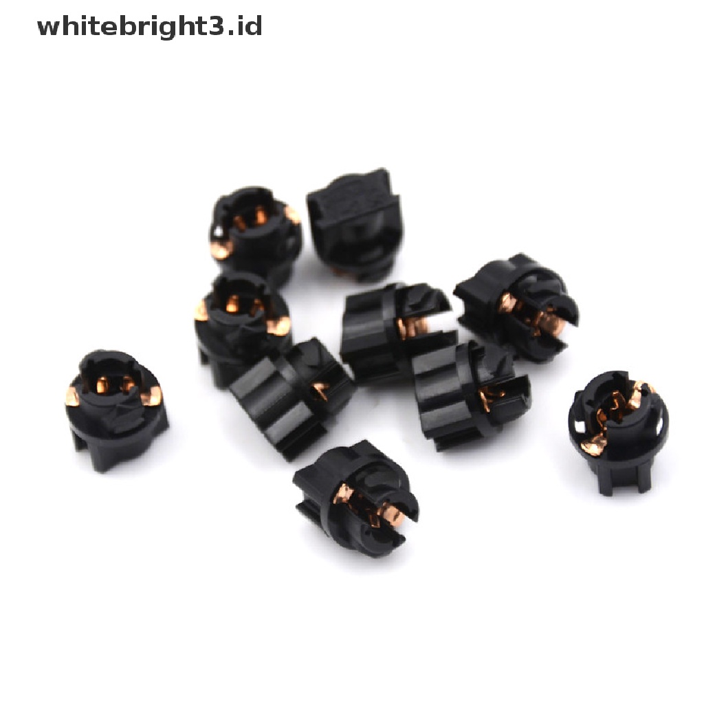 (whitebright3.id) 10pcs T5 Soket Twist Lock Panel Instrumen Lampu Bohlam Dasbor Mobil