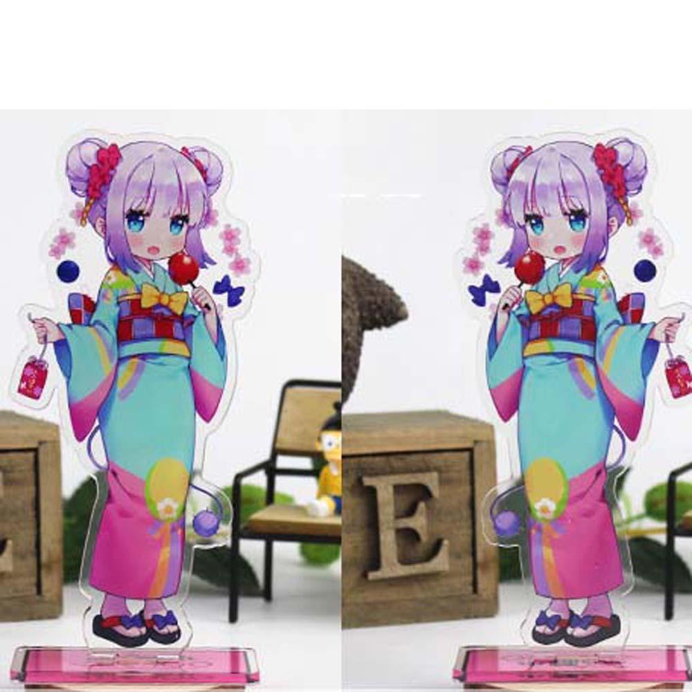 Hadiah Penggemar Pembantu Naga AUGUSTINA Miss Kobayashi Fashion Dekorasi Mainan Koleksi Model KannaKamui Kanna Desktop Standing Card Figure Model Plat