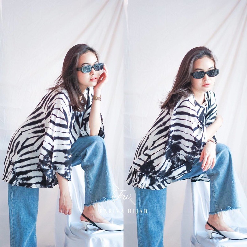 FARIVA - SHIBORI TIE DYE BLOUSE SHIBORY JUMPUTAN BATIK CELUP