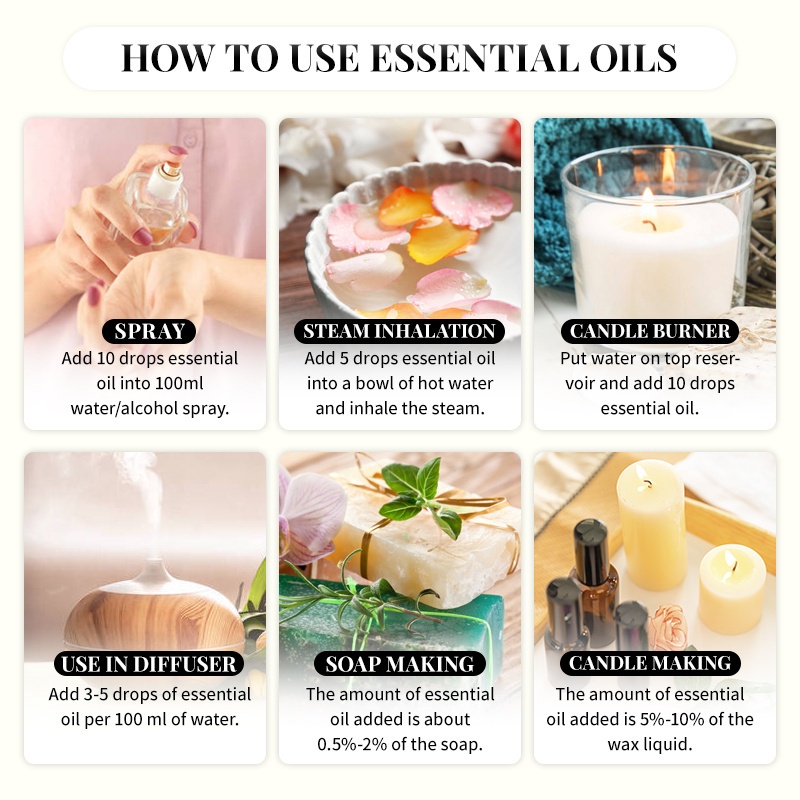 Essential Oil 10ml Minyak Aroma Terapi 6 in 1 Diffuser Humidifier Natural Relax Fresh Detail produk dari Essential Oil Lemongrass Esensial Humidifier 100% Pure Natural Pengharum Ruangan Air Freshener