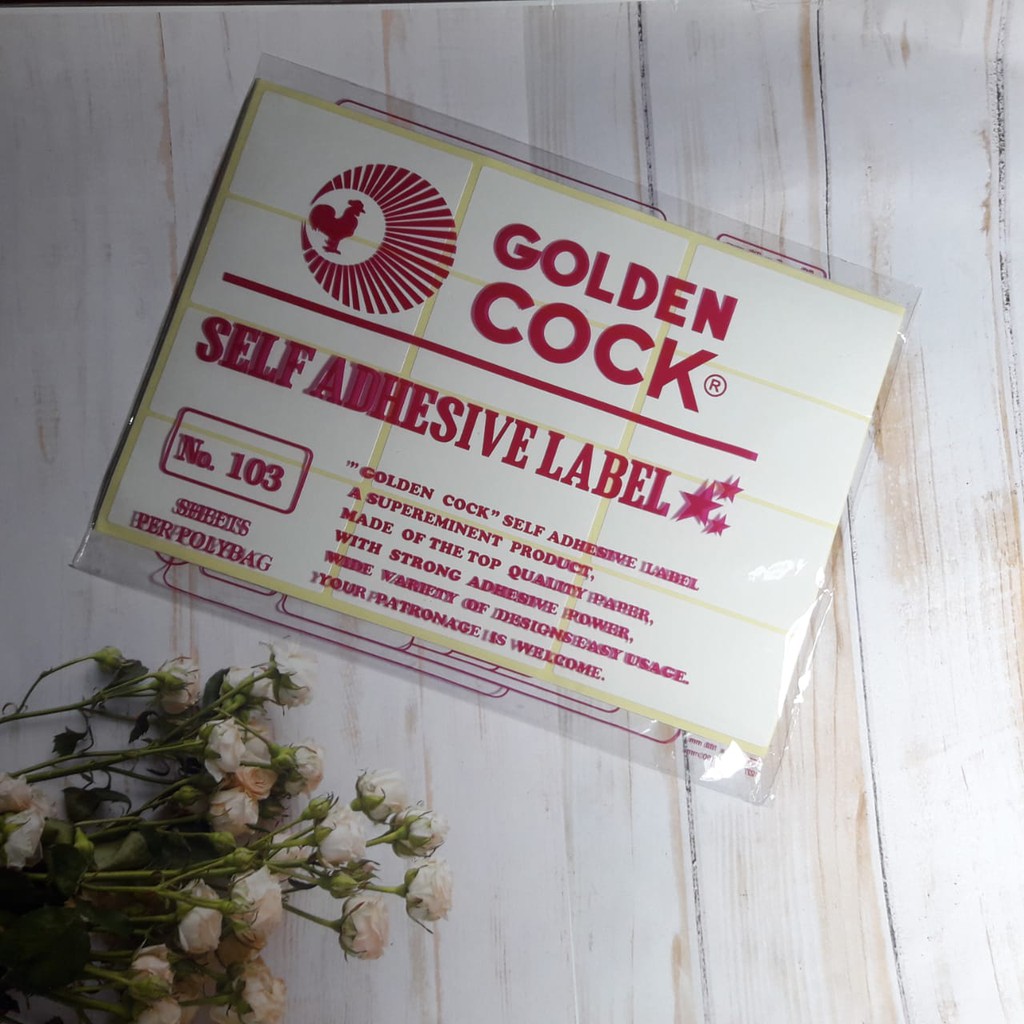 

Label nama, harga Golden cock no 103 ukuran 32x64 mm