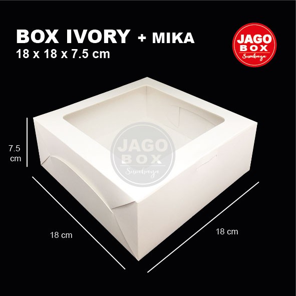 Kotak Dos Box Kue Snack Nasi Putih 18 x 18 x 7,5 cm Lubang Mika