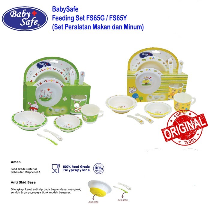 BABY SAFE Tempat Makan Bayi Mangkok Anti Slip Anti Tumpah Mealset FS65