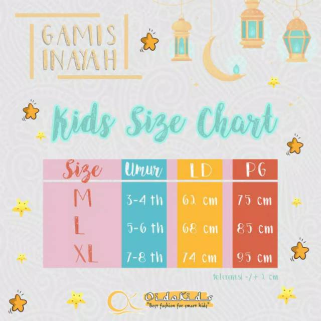 AHZA GAMIS INAYAH OIDOKIDS SIZE KIDS &amp; JUNIOR